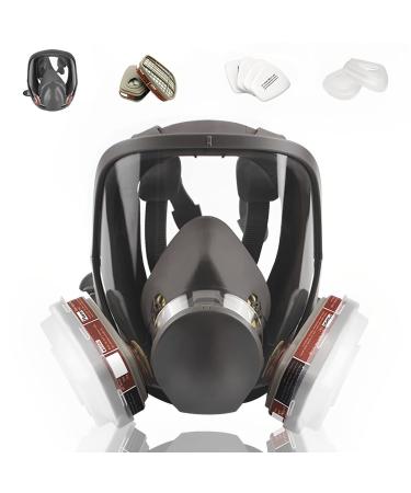 MOARON Full Face Respir tor Reusable Organic Vapor Respir tor Compatible with Particulate Filter Protection for Painting Machine Polishing Welding Same as 6000 6800 7800 FF-400 V-Series