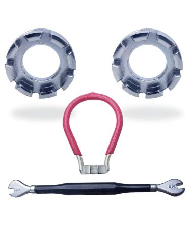 SINYUM 4 Pack Bike Spoke Tool Bicycle Spoke Wrench Cycling Pocket Tools 6 in one Bike Rim Correct Kit