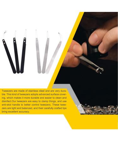 Dajidafu Tweezers Antistatic Angle Head Wear-Resistant Ceramics Interchangeable Tools Anti Slip Handle Lightweight Balance Forceps Small Bend End White White Small Bend End - Buy Online on SooperMarket.com