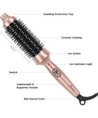 Aima Beauty Heated Round Brush - 1.3"/35mm Ionic Straightening & Curling Brush for Smooth Shiny Hair - Fast Heating Dual Voltage Auto Shut Off - Buy Online on SooperMarket.com