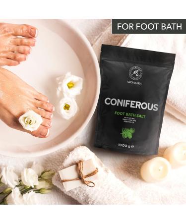 Foot Bath Salt Coniferous 35Oz | Natural Sea Salt & Swiss Stone Pine Oil | Relaxing Foot Care & Aromatherapy for Tired Feet - Buy Online on SooperMarket.com