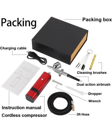 Paint Sprayer Cordless Airbrush Kit with Dual Action Gravity Type Spray Gun for Art Model Body Paint Artist Makeup Nail Tattoos Cake Tools for Painting Ceilings Fences cabinets Tm80s Black B - Buy Online on SooperMarket.com