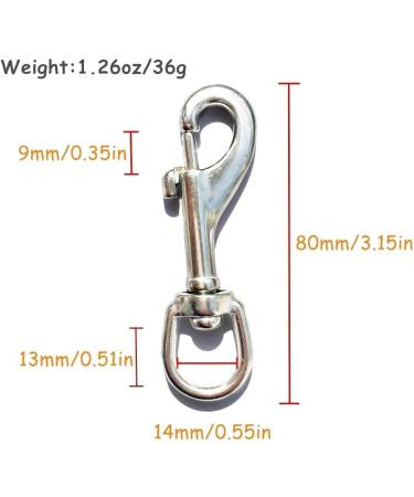 Long Buy Swivel Eye Bolt Snap Hooks  Stainless Steel 316 Marine Grade Scuba Diving Clip  Snap Bolt Trigger Chain Clip  Single Ended Trigger Clasp Pet Buckle  80mm  90mm  101mm  Heavy Duty 3Pcs 80mm - Buy Online on SooperMarket.com