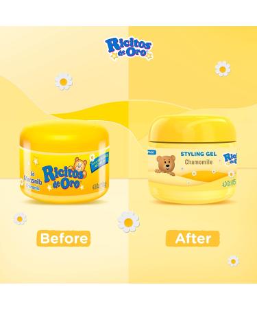 Ricitos de Oro Chamomile Hair Gel 3-Pack 4.05 Oz - Alcohol-Free Styling Gel with Chamomile Extract for Children - Non-Greasy Daily Use Hair Product - Buy Online on SooperMarket.com