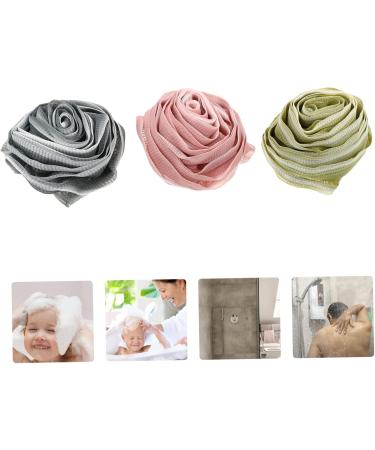 NOLITOY 3pcs Bath Ball Set - Soft Luffa Body Scrubber & Shower Poufs for Luxurious Bathing | Foam Bathroom Loofah & Towel for Adults - Buy Online on SooperMarket.com