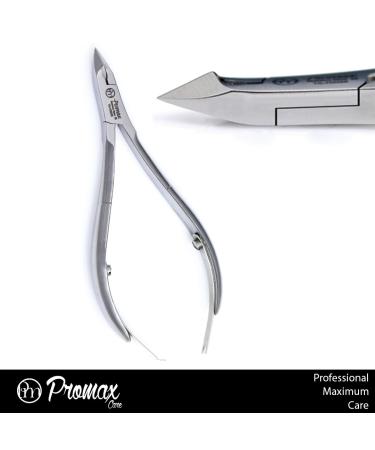 ProMax Professional Grade Cuticle Nipper/Cuticle Cutter/Clipper Made of High Grade Stainless Steel Brush Finish-Flat- Double Spring For Nail Art Tool and Manicure/Pedicure (Full Jaw)10-10027