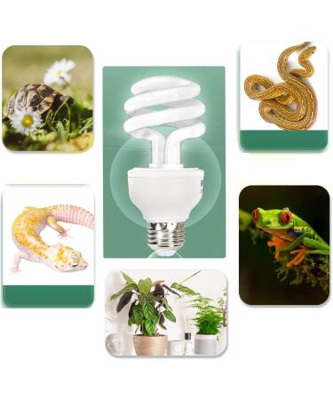 Qeeheng UVB 5.0 Lamps for Reptiles - Energy-Saving Turtle Light Bulb for Tropical Terrariums - 26W Calcium Supplement for Water Turtles & Snakes - Buy Online on SooperMarket.com