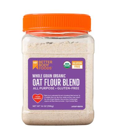 BetterBody Foods Organic Oat Flour Blend, Whole Grain, Gluten-Free, All Purpose Flour for Baking, Vegan, 14 oz Oat Flour Blend 14 oz