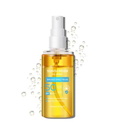 SPF Oil Sunscreen Spray SPF Glow Oil Sunscreen Mist Broad Spectrum Sunscreen Protection Oil Sunscreen Spray SPF 50 PA++++ Hydration Body Sunscreen Oil Skin Sun UVA/UVB Protection 100ML