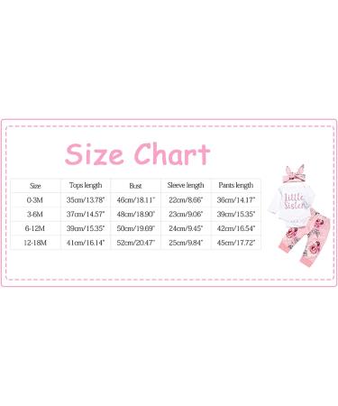 ChYoung Baby Girl Little Sister Romper Top & Rose Printed Pant Set | Newborn Outfit with Headband, 3 Pieces (0-3 Months) - Pink - Buy Online on SooperMarket.com