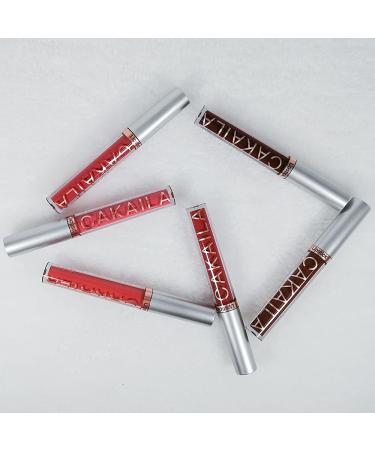 6Pcs Dark Red Matte Liquid Lipstick Set | 24-Hour Long-Lasting Waterproof Lip Stain Makeup | Velvety High Pigmented Nude Lip Gloss Kit for Women - Buy Online on SooperMarket.com