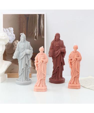 NUOBESTY 5pcs DIY Mold for Candle Votive Candles Scented DIY Supplies Jesus Craft Mold Molds for Candle Making Flower Stickers Jesus Candle Molds Hand Mold White Suite 3D Soap Silica Gel Whitex5pcs 13.5x5cmx5pcs - Buy Online on SooperMarket.com
