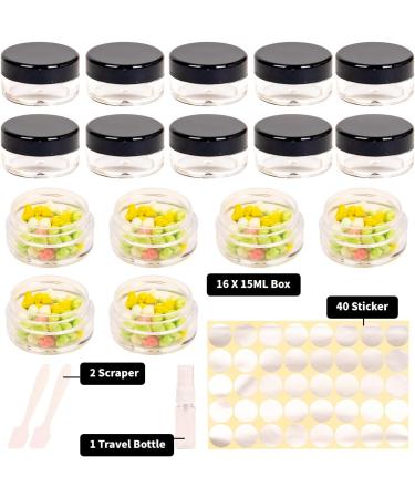 Sgehai 16-Piece Transparent 15ml Jars with Lids - Perfect for Lip Balm Creams & More - Empty Storage Solutions for Your DIY Projects - Buy Online on SooperMarket.com