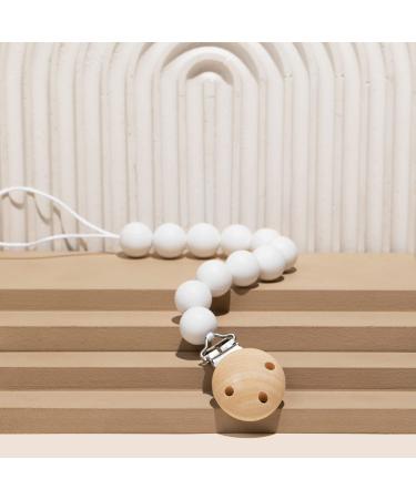 Premium Silicone Pacifier Clip - Safe Holder for Baby and Toddlers - Neutral White - Center Coast Collections - Buy Online on SooperMarket.com