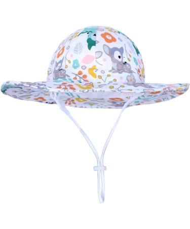LANGZHEN Beach Sun Protection Hat for Baby Girls | Adjustable Toddler Kids Hat | Wide Brim Summer Play Hat with Chin Strap | Sika Deer Design | Ages 4-8 - Buy Online on SooperMarket.com