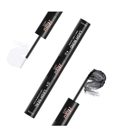 Higu Eyelash Glue Lash Bond and Seal Black Eyelash Glue for Eyelashes Single Super Strong Hold 48-72 Hours Waterproof Diy at Home 2-in-1 Eyelash Sealer 5 ml lash bond and 5 ml Seal 1 piece (1 Pack) Lash Bond and Seal 2 in1