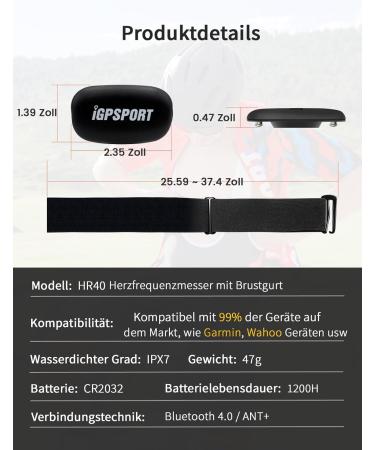 IGPSport HR40 Heart Rate Monitor - Bluetooth & Ant+ Chest Strap & Bracelet IP67 Waterproof Accurate Heart Rate Tracking for Cycling & Fitness - Buy Online on SooperMarket.com