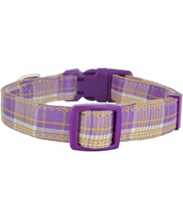 Yudote Soft Dog Collar - Checkered Violet Plaid for Small Dogs with Sensitive Skin - 1-Pack - Buy Online on SooperMarket.com