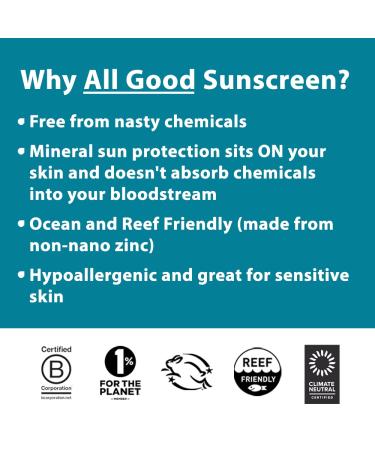 All Good Sport Sunscreen Spray 6 oz 2-Pack - SPF 30 UVA/UVB Broad Spectrum, Water Resistant, Zinc, Calendula, Aloe - Coral Reef Friendly - Buy Online on SooperMarket.com
