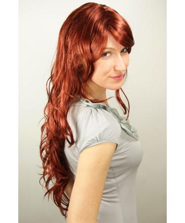 Buy Red Wavy Side Parting Wig 9331-35 | Long 70cm Wig | International Shipping Available - Buy Online on SooperMarket.com