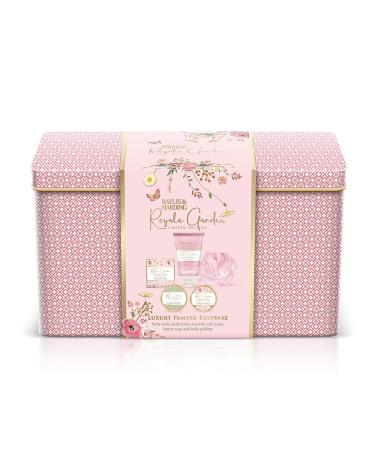 Baylis & Harding Royale Garden Rose Poppy & Vanilla Luxury Pamper Keepsake Tin Gift Set (Pack of 1) - Vegan Friendly Rose Poppy & Vanilla Pamper Tin