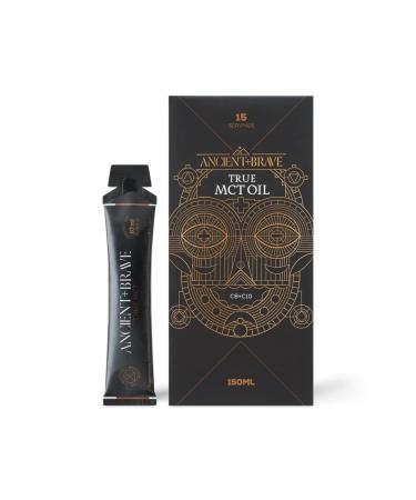 Ancient + Brave True MCT Oil Sachets 15 x 10 milliliter - C8 C10 Blend 100% Coconuts - Intermittent Fasting Keto Paleo & Nootropic Support - Vegan