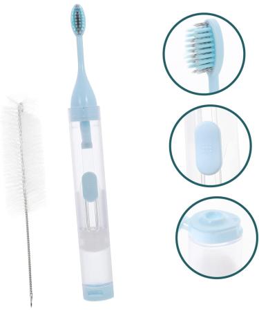 3ST Portable Travel Toothbrush Set - Merlan Ortho Mini Toothbrush & Toothpaste for Home & Travel (1 Pack Blue) - Buy Online on SooperMarket.com