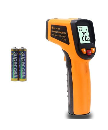 KetoTek infrared thermometer Laser Digital IR thermometer pyrometer Food Food Territy Pistol -50-600 (-58-1112 F) Thermometer Temperature tester (yellow)