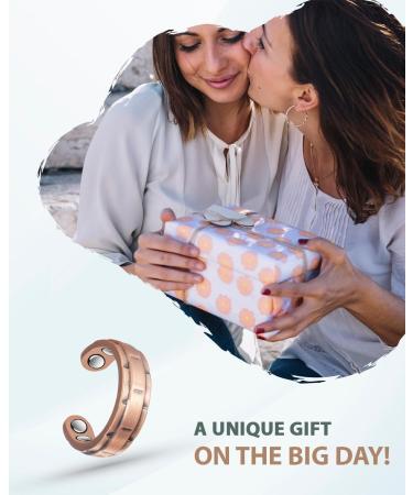 EnerCoppeX Copper Magnetic Ring for Women Lymphatic Drainage Adjustable Ring 3500 Gauss Magnet (CPR-0114Q) - Buy Online on SooperMarket.com