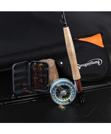 Sougayilang Saltwater Freshwater Fly Fishing Rod with Reel Combo Kit - Silver Kit with Bag - Buy Online on SooperMarket.com