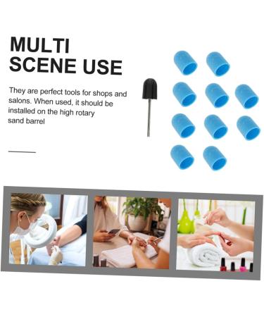Healeved 1 Set Nail Color Sand Cap Nail Art Polishing Caps Nail Polisher Caps Electric Tool Nail Bit Fine Grit Nail Art Tools Electric Nail File Replacement Sandblasting Nail Flakes Corner 2x1.5cm Blue - Buy Online on SooperMarket.com