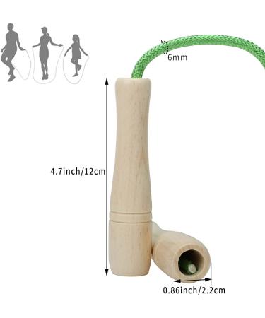 Adjustable 270cm Kids Jump Rope - Wooden Handle & Cotton Rope for Boys & Girls - Green Fitness Spring Rope - Buy Online on SooperMarket.com