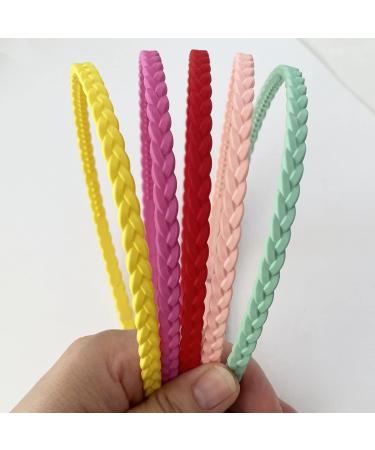 Pack of 12 Thin Hair Bands for Girls & Women - Yazon Model 2 Plastic with Teeth Narrow | International Shipping Available - Buy Online on SooperMarket.com