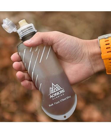 TRIWONDER Soft Flasks 170ml/5.75oz - Pack of 2 | Collapsible Water Bottles for Hydration Pack | Ideal for Running, Hiking, Cycling, Climbing | Grey TPU Folding Flask - Buy Online on SooperMarket.com