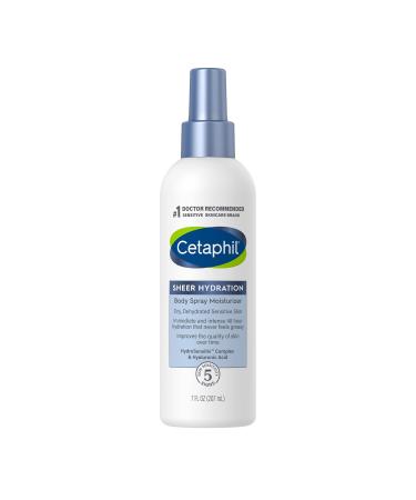 CETAPHIL Sheer Hydration Fragrance Free Body Moisturizer Spray, 7 fl.oz, 48Hr Skin Body Lotion for Dry Skin, With Hyaluronic Acid, Vitamin E & Vitamin B5, Doctor Recommended Sensitive Skincare Brand Fragrance Free Body Spr…