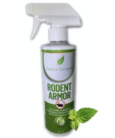 Natural Elements Rodent Armor- Premium Peppermint Oil Mouse Repellent Spray- Vehicle, Boat, RV, Tractor, Equipment - All Natural - Child and Pet Safe - Indoor/Outdoor Spray - 16 oz