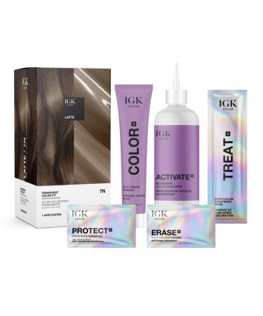 IGK Color Permanent Color Kit Latte - Professional Hair Dye Kit - Buy Online on SooperMarket.com