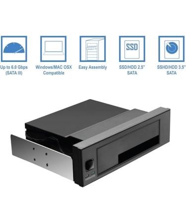 Kingwin Universal Hot Swap Mobile Rack for 2.5 or 3.5 SSD/HDD - Tray-Less SATA Backplane Enclosure - Buy Online on SooperMarket.com