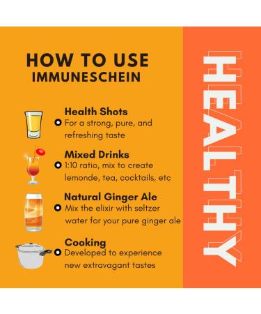 ImmuneSchein Classic Ginger Elixir Shots - Organic Handcrafted Elixir with 3 Real Ingredients - No Water, Vinegar, or Preservatives - 8.5 fl oz - Buy Online on SooperMarket.com