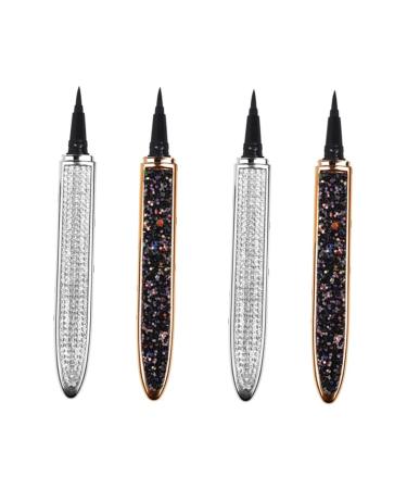 WOONEKY 4 Pcs Diamond Eyeliner Precise Eyeliner Waterproof Liquid Eyeliner Waterproof Eyeliners Black Silver