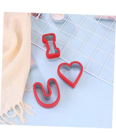 Zerodeko 9 Pcs Valentine's Day Stencils Reusable Cake Mold Kitchen Chocolate Molds Valentines Day Cookie Cutters Letter Stamps for Clay Cookie Mold Sandwich Die Cutting Stainless Steel Red - Buy Online on SooperMarket.com