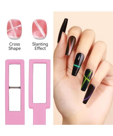 MIZHSE 5 in 1 Cat Eye Nail Magnet Tool | Multi-Function Magnetic Stick for 3D Nail Art | DIY & Salon Essential | Pink - Buy Online on SooperMarket.com