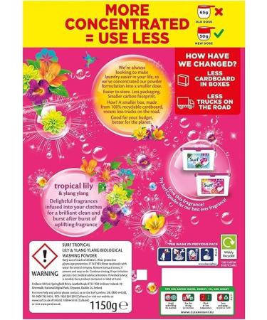 Surf Washing Laundry Detergent Powder - 130 Wash - Tropical Lily & Ylang Ylang - Fabric Care Laundry Powder for Brilliantly Clean Laundry Every Time - Suitable For Cold & Hot Washes - Buy Online on SooperMarket.com