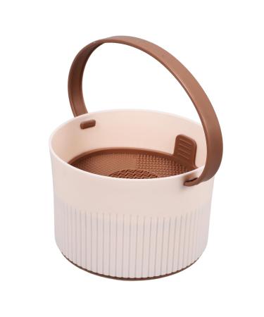 NOLITOY Scrub Artifact Makeup Brush Cleaner Makeup Brush Bowls Makeup Brush Holder Washer Brush Cleaning Tool Cosmetic Brush Cleaner Makeup Cleaning Bowl Makeup Supplies Color Remover Bowl 11.50X11.50X7.70CM Coffee