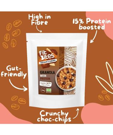 FITBITES Granola with Protein Chocolate Chunks + Almonds (Case of 3 x 220g) (Chocolate Chunks + Almonds) - Buy Online on SooperMarket.com