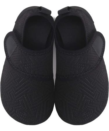 L-RUN Toddler Water Shoes | Barefoot Aqua Socks for Beach Pool Surfing | Kids Swim Shoes 9.5-10 Toddler | Strip Black - Buy Online on SooperMarket.com