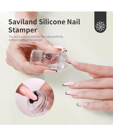 Saviland Nail Stamper Kit with Gel Polish - Easy to Use French Manicure Nail Art Set - Buy Online on SooperMarket.com