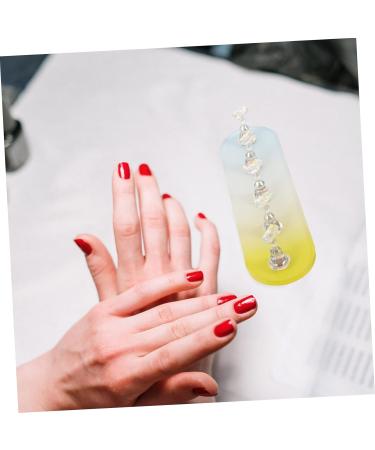 COOLHIYA 1 Set nail practice holder gradient rainbow nail stan training nail stands nail art organiser nail painting stand nail decor nail stands for nail art plastic Acrylic oval Yellow Blue 12.8x3.7cm - Buy Online on SooperMarket.com