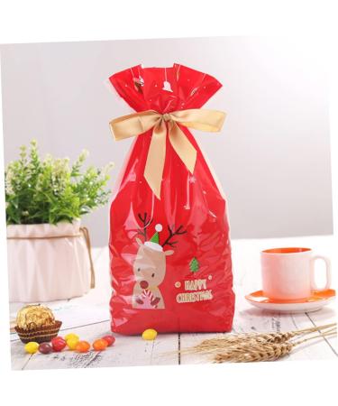 ORFOFE 10pcs Gingerbread Bags Elk Candy Bag Drawstring Bags for Candy Packing Bag Snowflake Crisp - Buy Online on SooperMarket.com