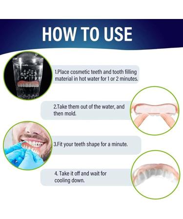 2 Pairs Dentures - Elastic and Comfortable Fake Teeth for Missing Teeth - Buy Online on SooperMarket.com